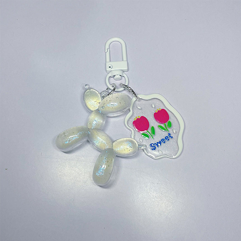 Keychain de perro con globo de aire acrílico acrílico al por mayor